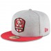 Men's San Francisco 49ers New Era Heather Gray/Scarlet 2018 NFL Sideline Road Official 59FIFTY Fitted Hat 3058388